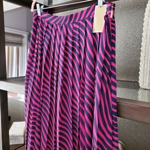 Stripe Print Skirt Fushia & Navy